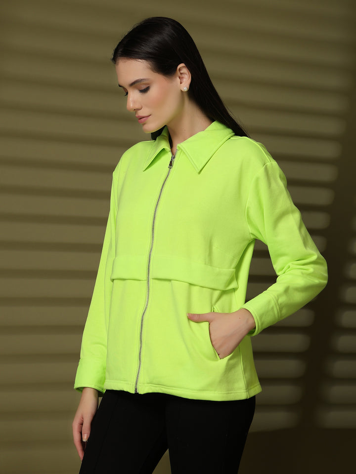 Women Fleece Open Front Jacket