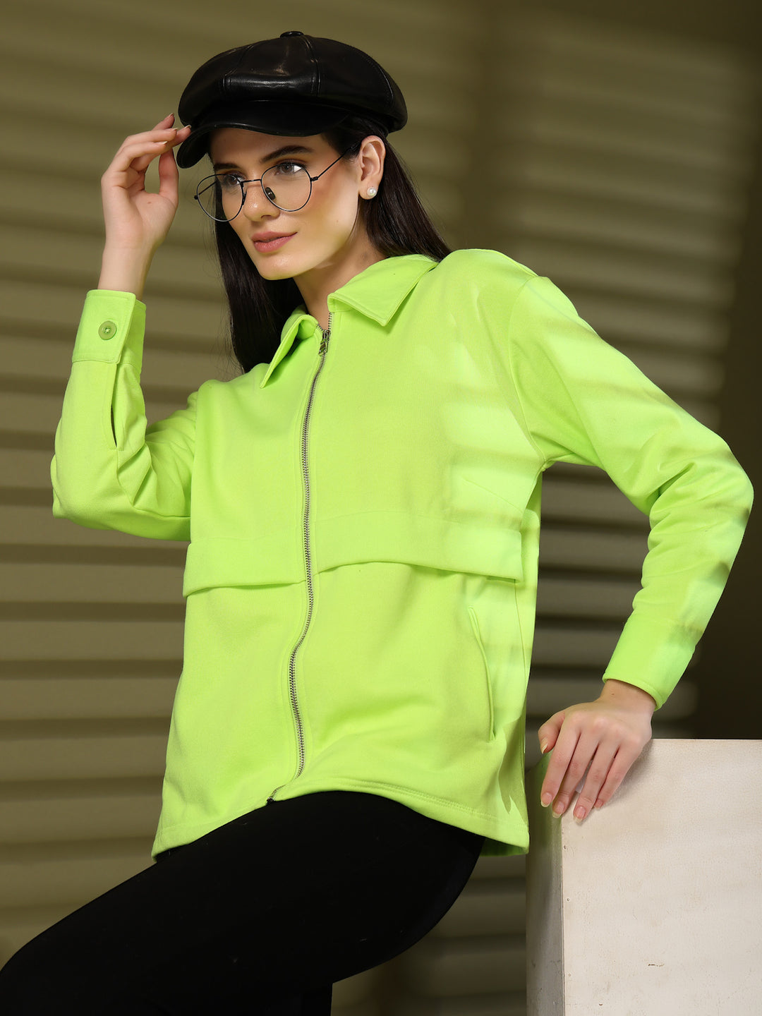 Women Fleece Open Front Jacket