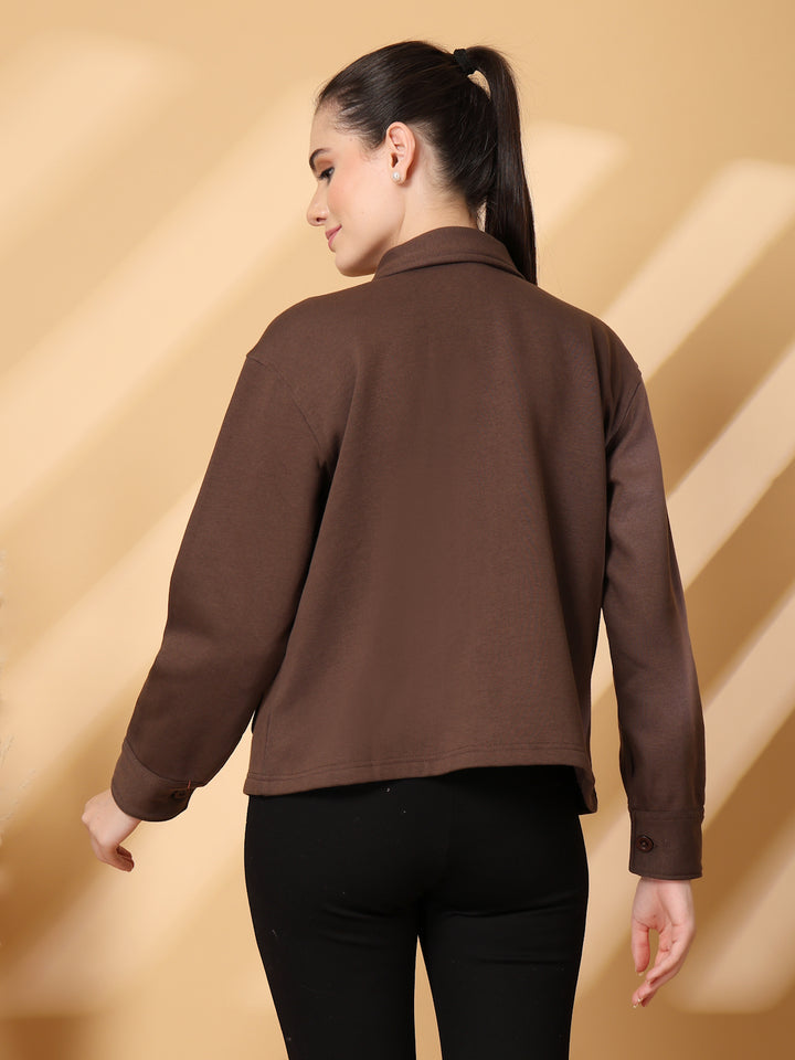 Women Fleece Open Front Jacket