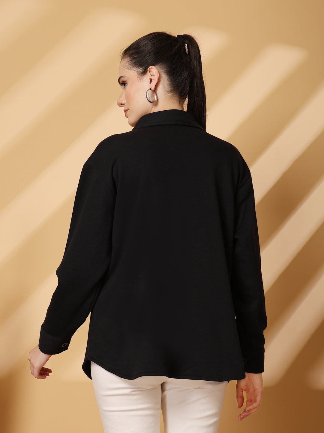 Women Fleece Open Front Jacket