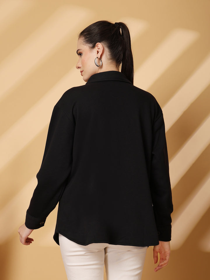 Women Fleece Open Front Jacket