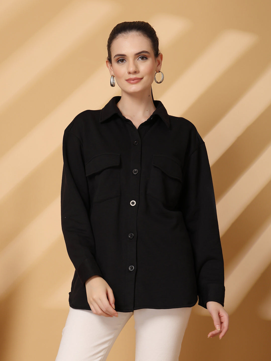 Women Fleece Open Front Jacket