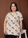 Plus Size Women Floral Printed T-shirt