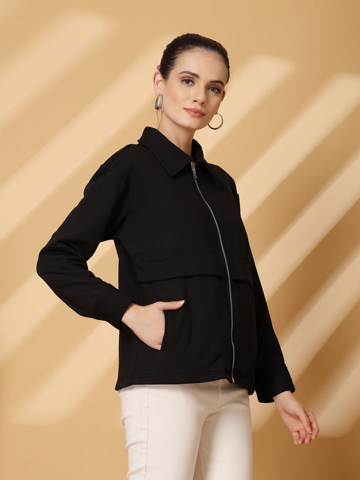 Women Fleece Open Front Jacket