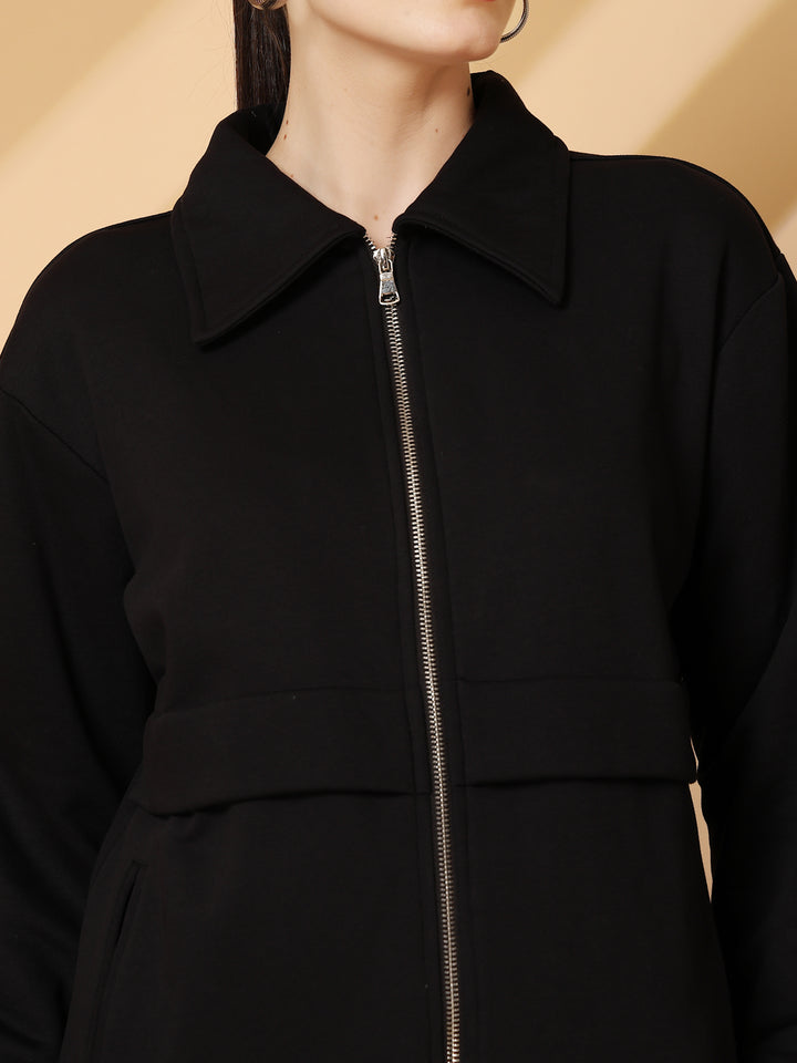 Women Fleece Open Front Jacket