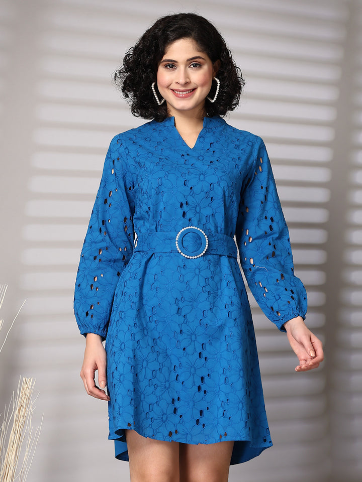 Women Puff Sleeves A-Line Dress