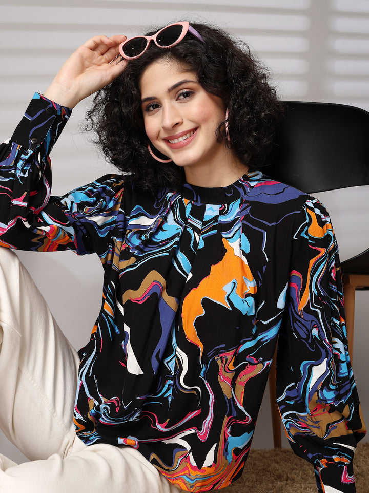 Women Abstract Printed Top