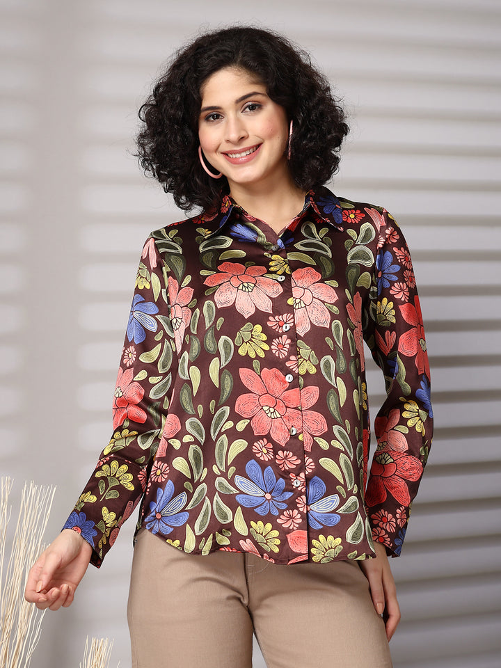 Women Standard Floral Opaque Printed Casual Shirt