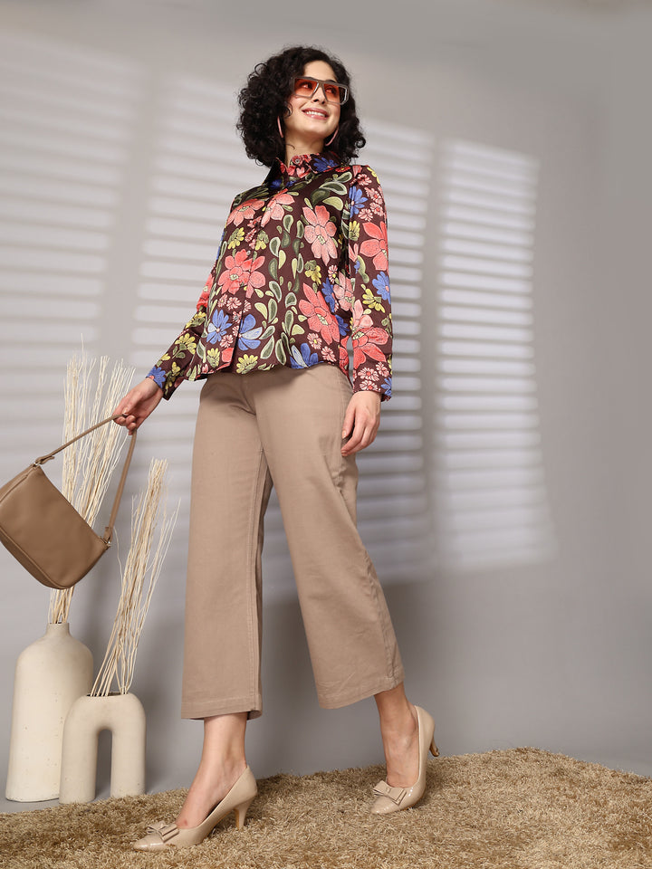 Women Standard Floral Opaque Printed Casual Shirt