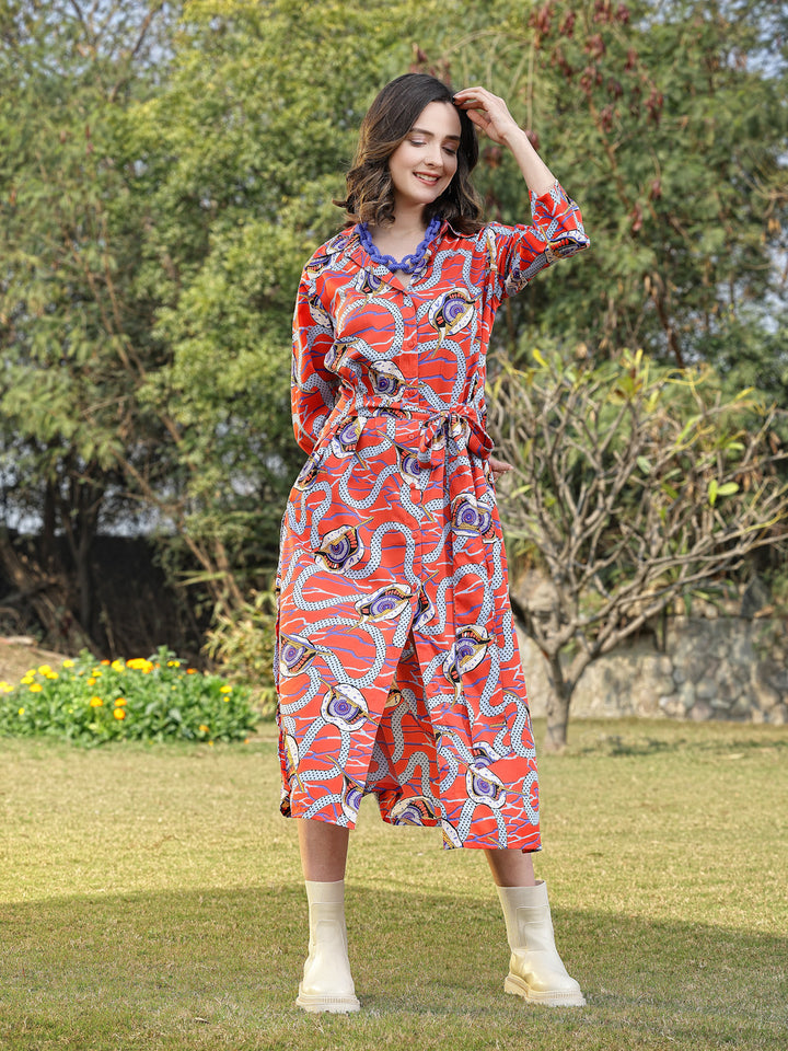 Print Shirt Dress