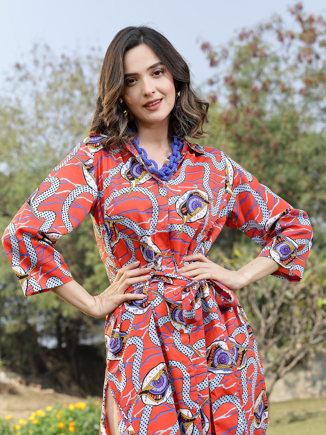 Print Shirt Dress