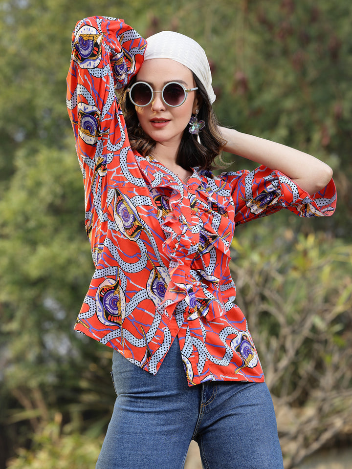 Print Shirt Style Top