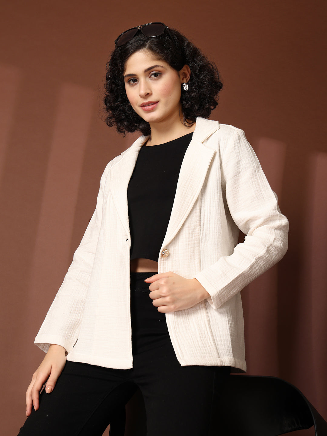 Women Single Breasted Blazer