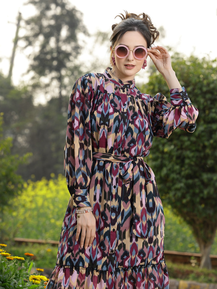 Print Shirt Dress