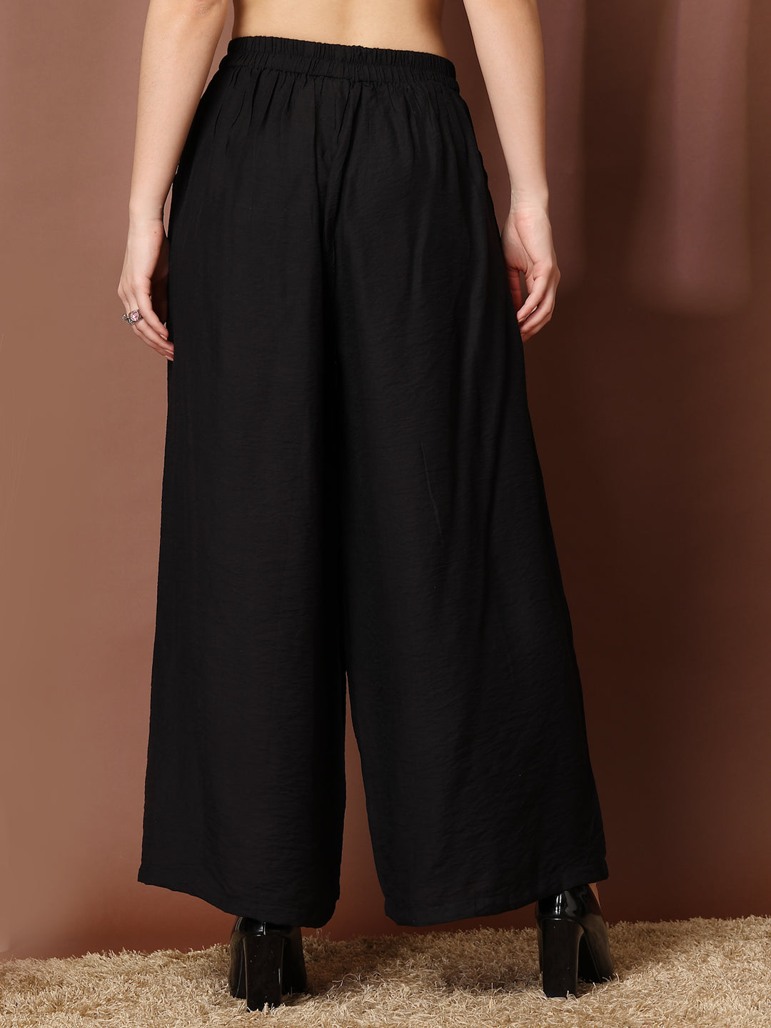 Women Loose Fit Wide Leg Trousers