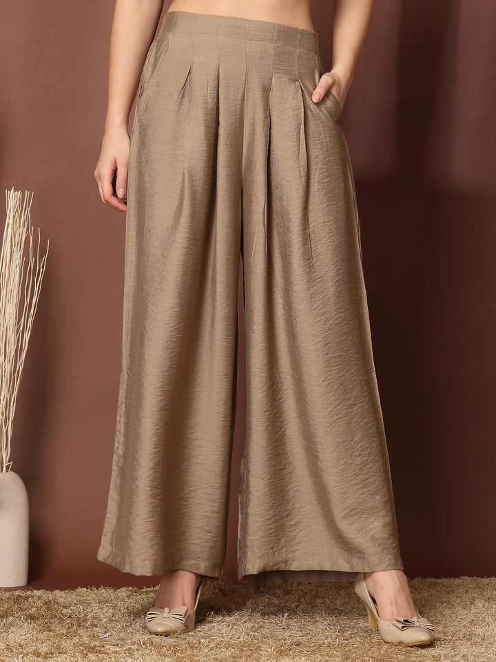 Women Loose Fit Pleated Trousers