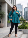 Plus Size Women V-Neck Button-Down Top