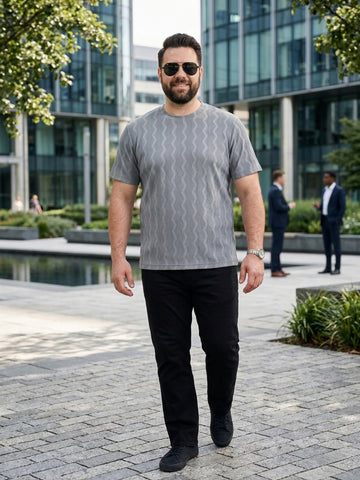 Plus Size Men Half Sleeve Round Neck Tshirt