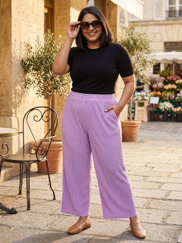 Plus Size Women Corduroy Palazzo