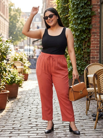Plus Size Women Cotton Palazzo