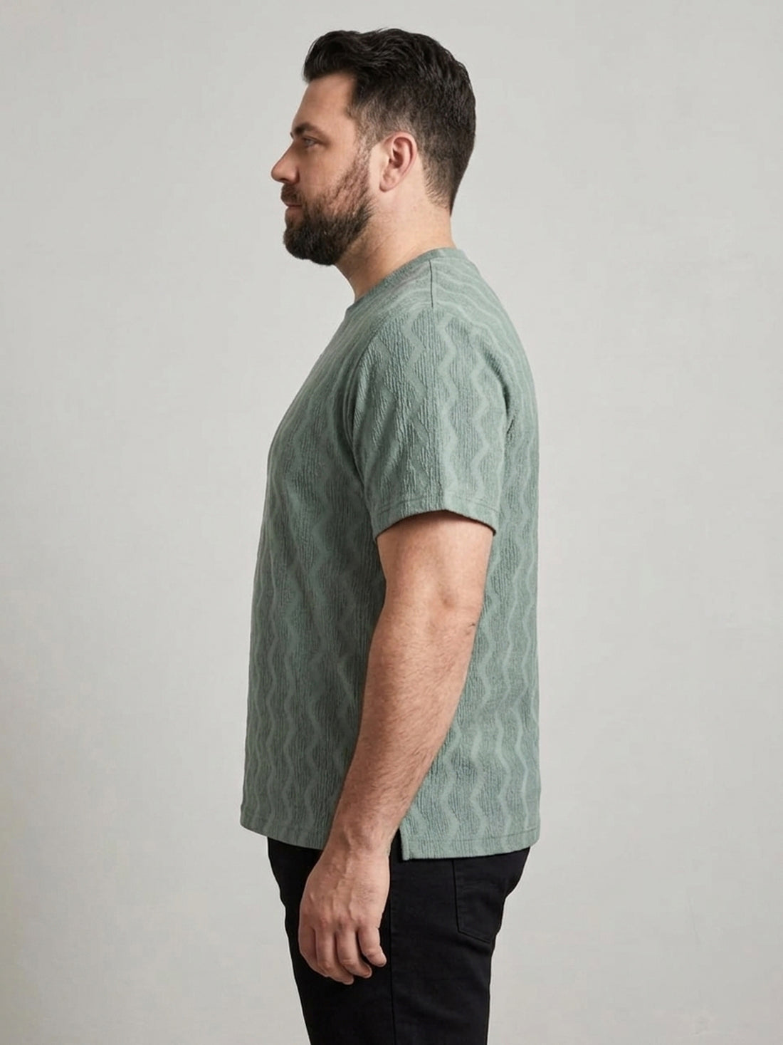 Plus Size Men Half Sleeve Round Neck Tshirt