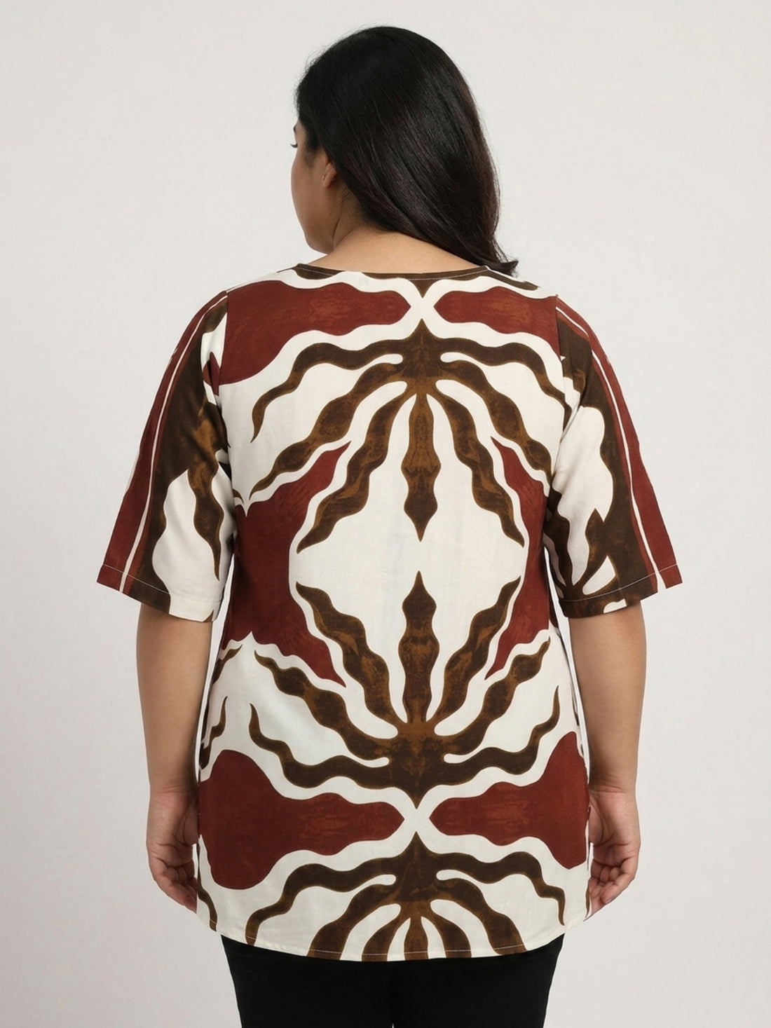 Plus Size Women A-Line V-Neck Top