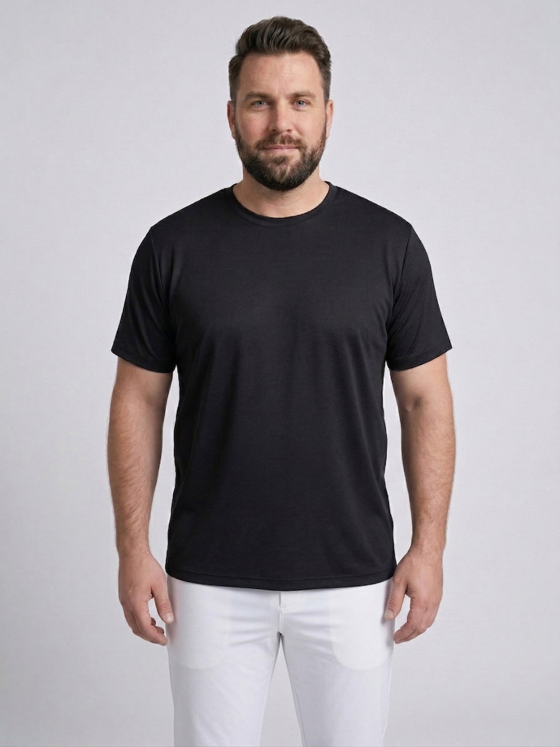 Plus Size Men Half Sleeve Round Neck Tshirt