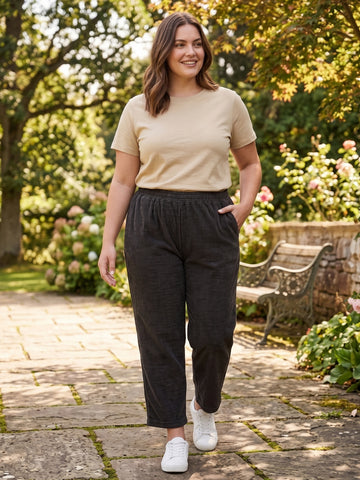 Plus Size Women Corduroy Palazzo