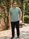 Plus Size Men Half Sleeve Round Neck Tshirt