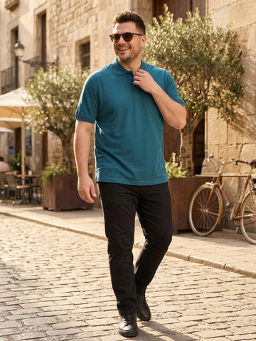 Plus Size Men Polo Neck Tshirt