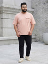 Plus Size Men Half Sleeve Cotton Lycra Tshirt