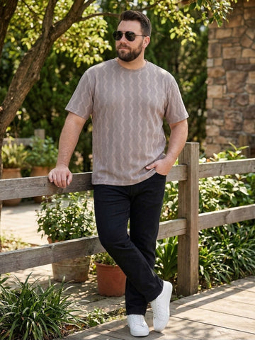 Plus Size Men Half Sleeve Round Neck Tshirt