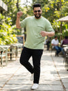 Plus Size Men Half Sleeve Cotton Lycra Tshirt