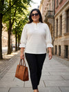 Plus Size Women Puff Sleeve Ruffled Top