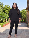Plus Size Women Puff Sleeve Ruffled Top