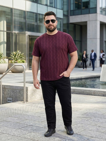 Plus Size Men Half Sleeve Round Neck Tshirt