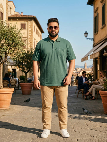 Plus Size Men Polo Neck Tshirt