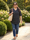 Plus Size Women A-Line V-Neck Top