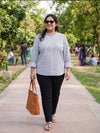 Plus Size Women Puff Sleeve Ruffled Top
