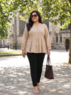 Plus Size Women V-Neck Button-Down Top
