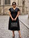Plus Size Women V-Neck Midi Dress