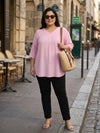 Plus Size Women A-Line V-Neck Top