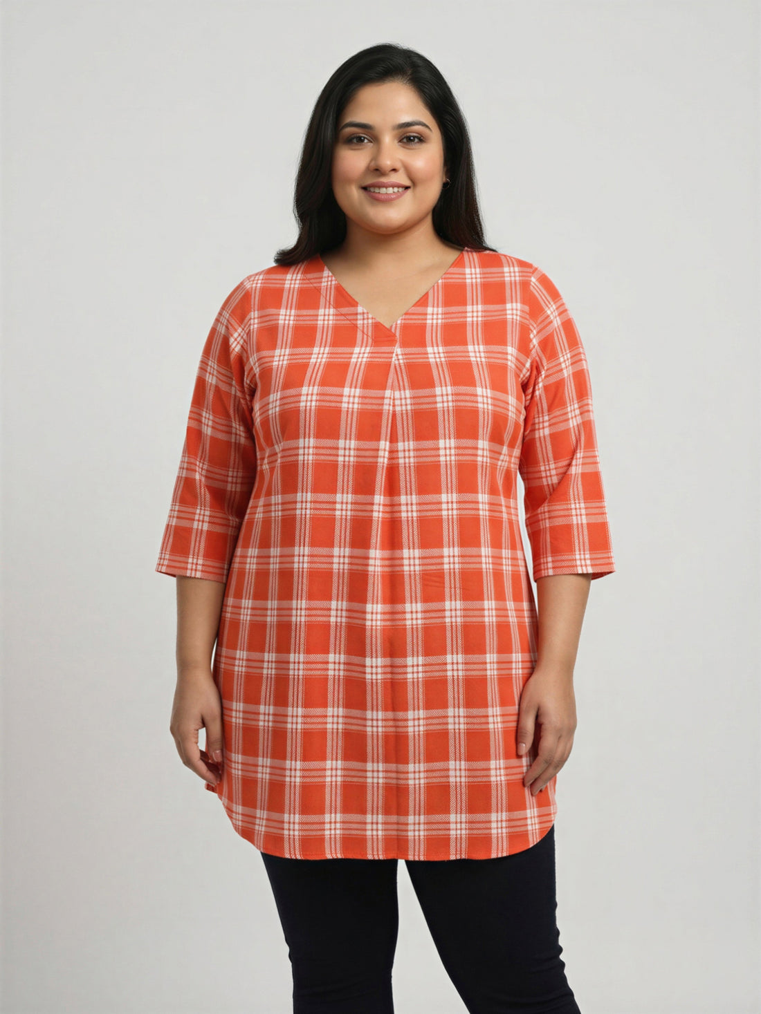 Plus Size Women A-Line V-Neck Top