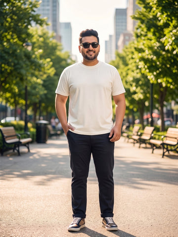 Plus Size Men Half Sleeve Round Neck Tshirt