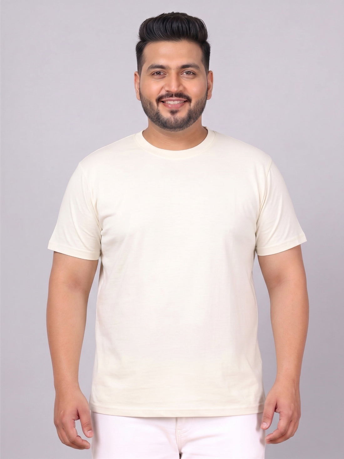 Plus Size Men Half Sleeve Round Neck Tshirt