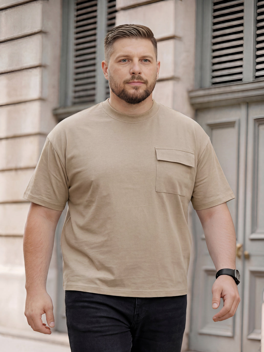 Plus Size Men Half Sleeve Cotton Tshirt