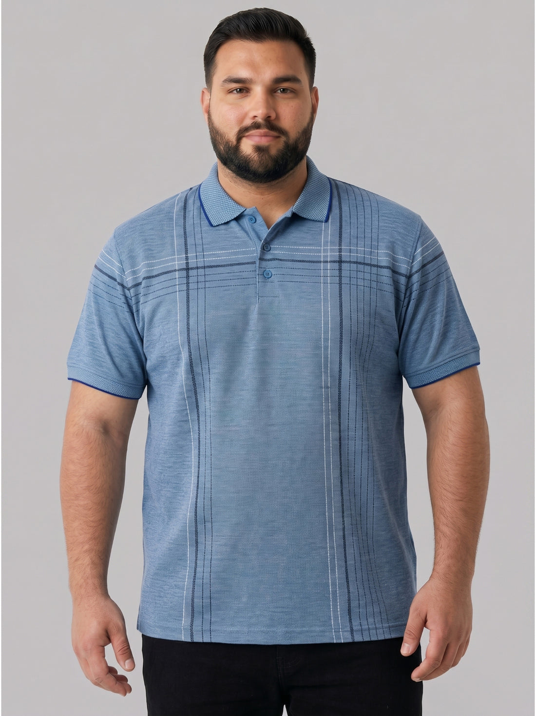 Plus Size Men Half Sleeve Polo Neck Tshirt