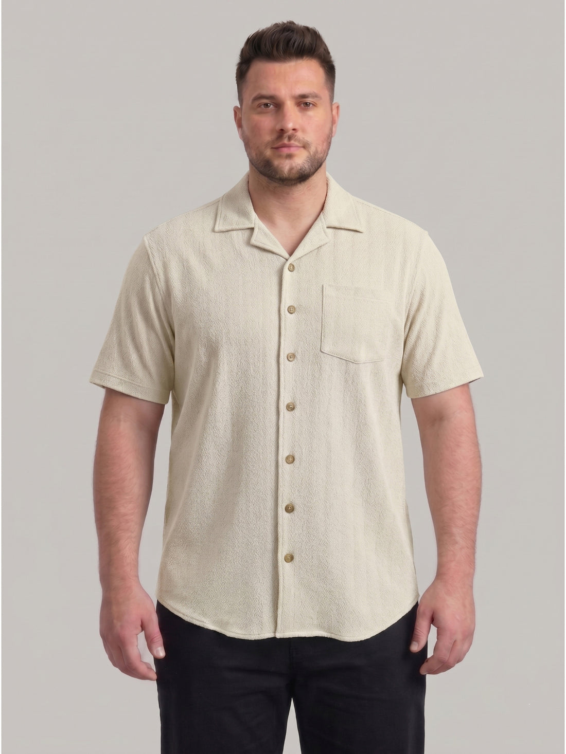 Plus Size Men Textured Casual Shirt