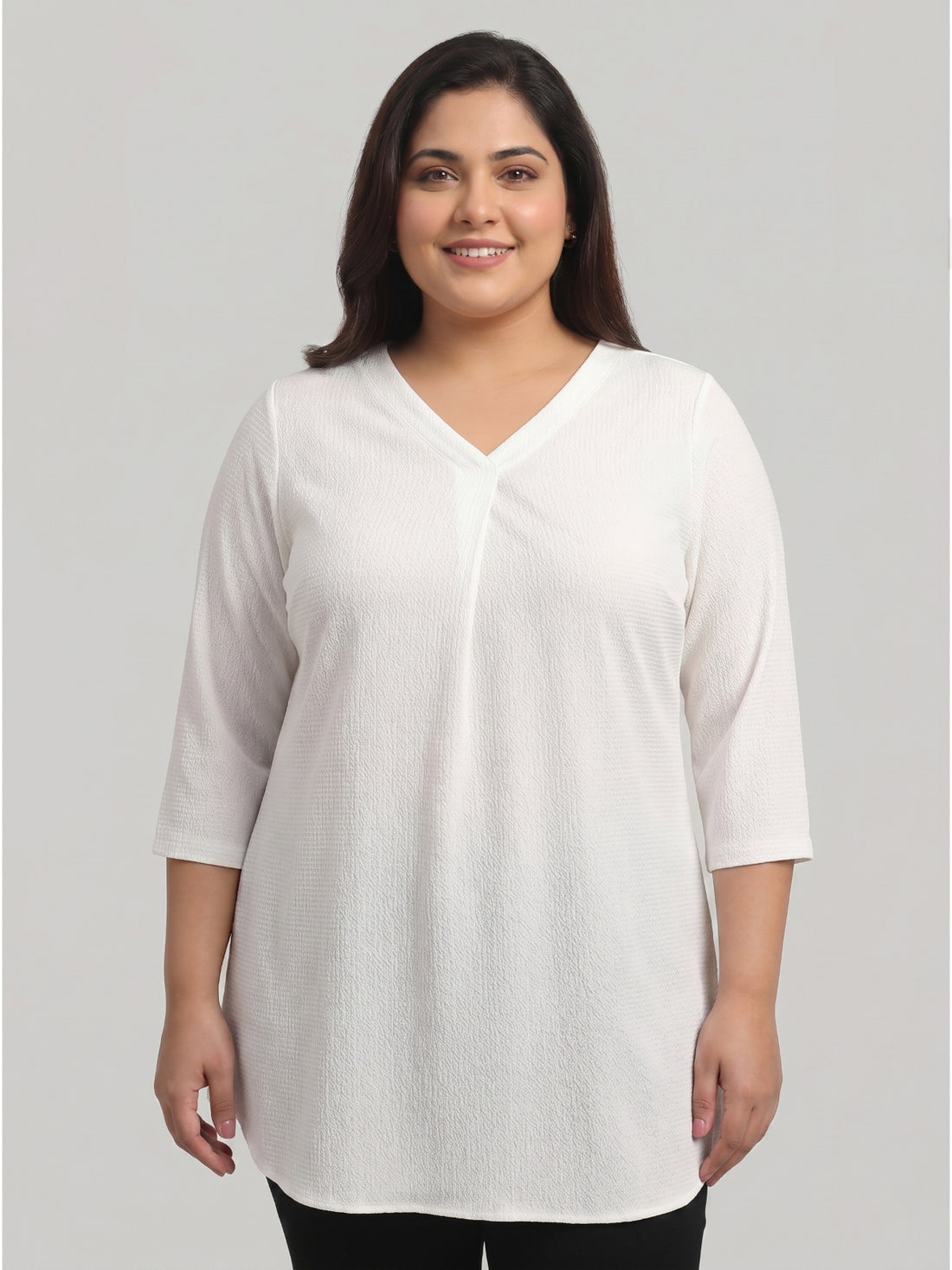 Plus Size Women A-Line V-Neck Top