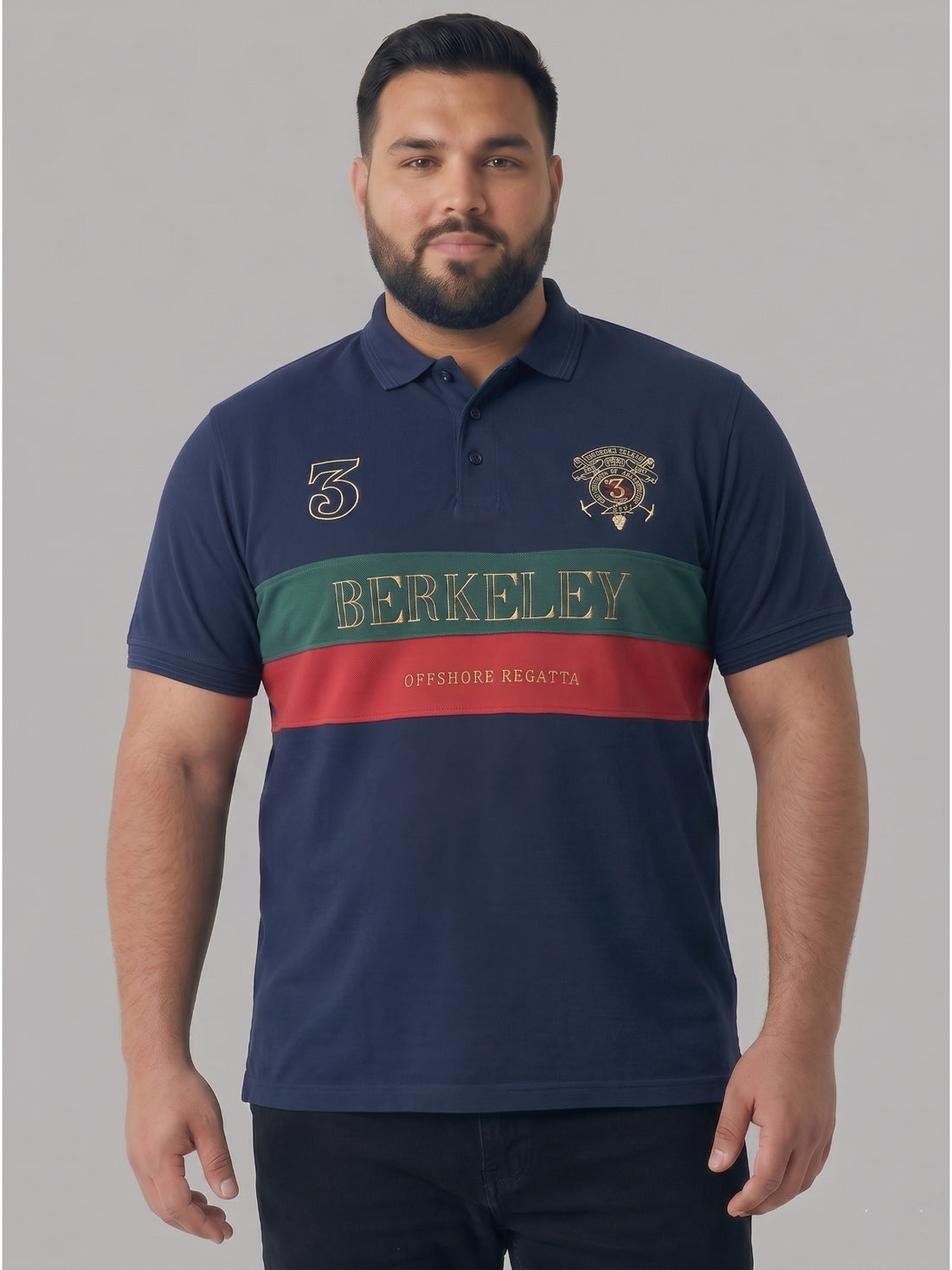 Plus Size Men Half Sleeve Polo Neck Tshirt